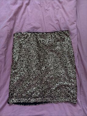 H&M Black and Silver Sequin Mini Skirt